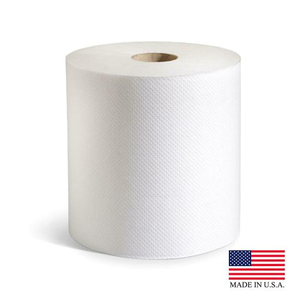 Putney Paper White 8 In. X 600 Ft. Hard Wound Roll Towel 12Pk P-706-B  (PEC)